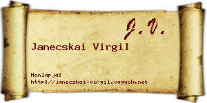Janecskai Virgil névjegykártya